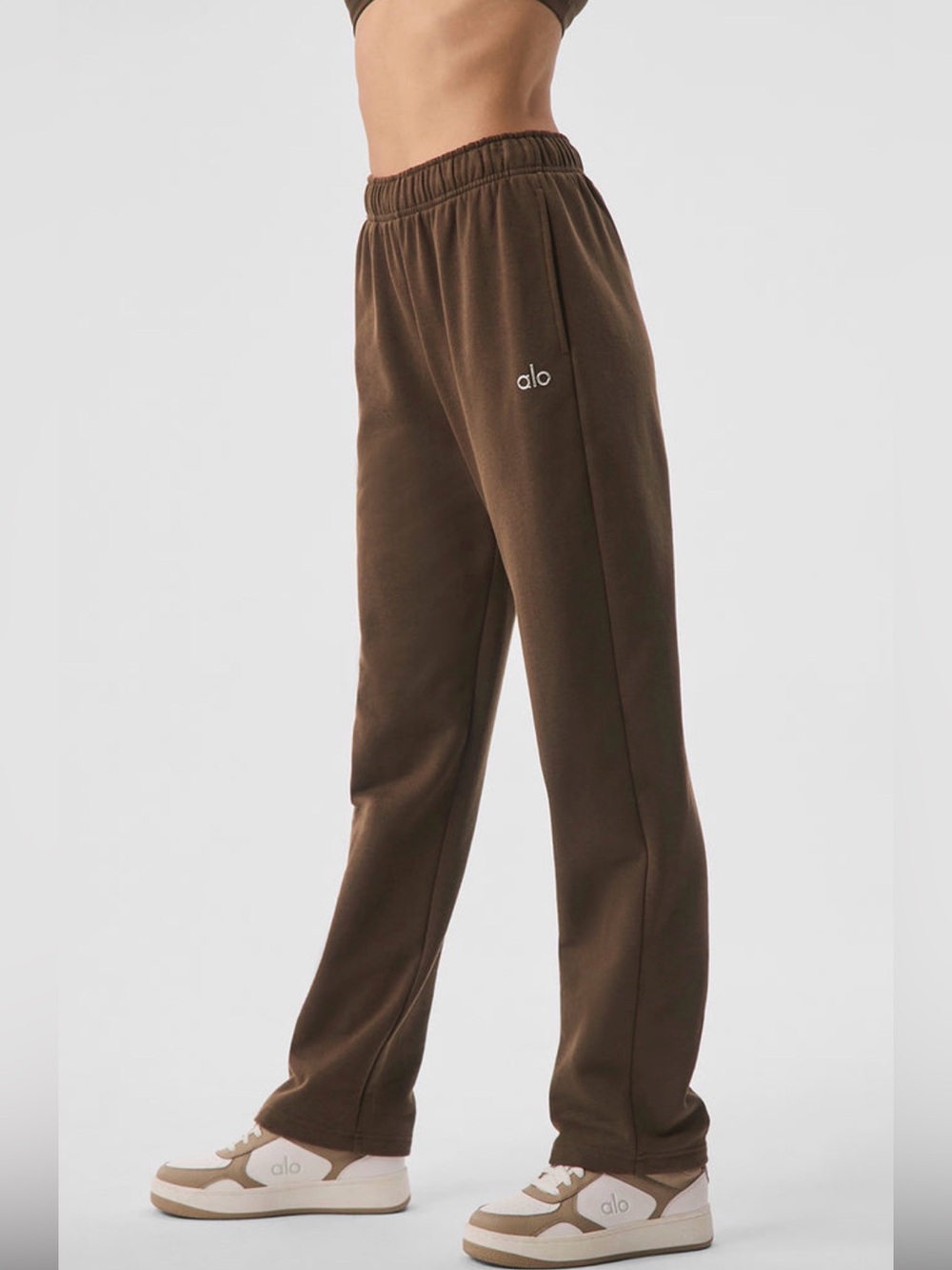 Alo Yoga Accolade Straight Leg Sweatpants Espresso Brown